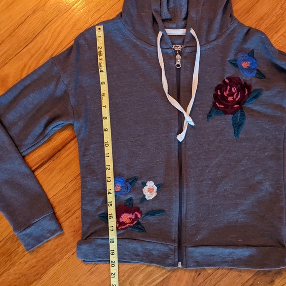 Mudd Floral Embroidered Hoodie Small - Picture 8 of 9